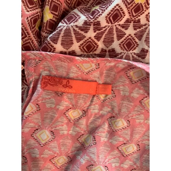 Prana Pink Patterned Shift Dress W/Short Sleeves, Size Small - Picture 8 of 8
